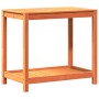 Mesa de plantación y estante madera maciza marrón 82,5x50x75 cm