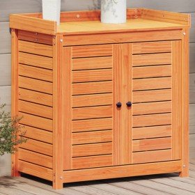 Mesa plantación con estantes madera pino marrón 82,5x50x86,5 cm Mesa plantación con estantes madera pino marrón 82,5x50x86,5 cm