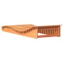 Tumbona de madera maciza de pino marrón cera 205x80x31,5 cm