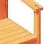Silla de jardín madera maciza de pino marrón cera 62x56x77 cm