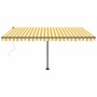 Toldo automático LED sensor de viento amarillo blanco 450x300cm