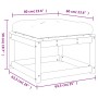 Taburete de jardín con cojines madera impregnada de pino