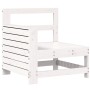 Sofá de jardín con reposabrazos madera pino blanco 69x62x70,5cm