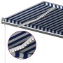 Toldo manual retráctil con LED azul y blanco 500x300 cm
