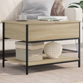 Mesa de centro madera ingeniería metal roble Sonoma 70x50x50cm Mesa de centro madera ingeniería metal roble Sonoma 70x50x50cm