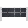 Puerta de jardín de acero gris antracita 350x125 cm