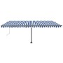 Toldo automático LED sensor de viento azul y blanco 500x300 cm