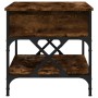 Mesa de centro madera ingeniería metal roble humo 70x50x50 cm en Mesas de centro | Comprar online en Foro24
