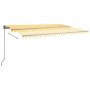 Toldo automático LED sensor de viento amarillo blanco 500x300cm