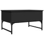 Mesa de centro madera de ingeniería y metal negro 70x50x40 cm