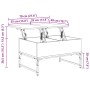 Mesa de centro madera ingeniería metal marrón roble 70x50x40 cm