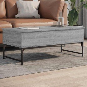 Mesa de centro madera ingeniería metal gris Sonoma 100x50x40 cm en Mesas de centro | Comprar online en Foro24