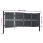 Puerta de jardín de acero gris antracita 350x125 cm