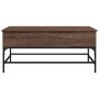 Mesa de centro madera ingeniería metal roble marrón 100x50x45cm