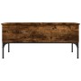 Mesa de centro madera ingeniería metal roble humo 100x50x45cm
