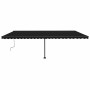 Toldo de pie retráctil manual gris antracita 600x300 cm