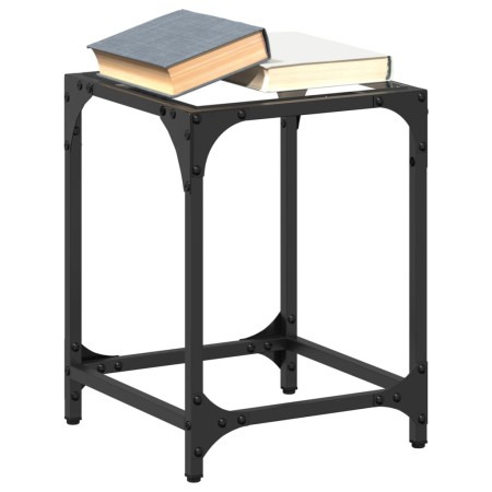 Mesa de centro superficie vidrio transparente acero 30x30x40 cm en Mesas de centro | Comprar online en Foro24