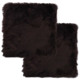 Chair cushions 2 pcs brown genuine sheepskin 40x40 cm by vidaXL, Cushions for chairs and sofas - Ref: Foro24-283886, Price: 4...