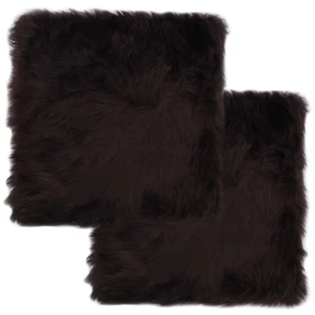 Chair cushions 2 pcs brown genuine sheepskin 40x40 cm by vidaXL, Cushions for chairs and sofas - Ref: Foro24-283886, Price: 4...