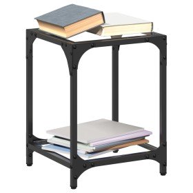 Mesa de centro superficie vidrio transparente acero 30x30x40 cm en Mesas de centro | Comprar online en Foro24