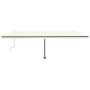 Toldo retráctil manual con luz LED color crema 600x300 cm