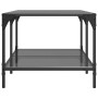 Mesa de centro superficie de vidrio acero negra 98,5x50x40 cm