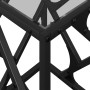 Mesa de centro de acero y superficie vidrio negro 30x30x41 cm