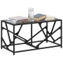 Mesa de centro acero superficie de vidrio negra 78,5x40x41cm
