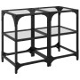Mesas de centro 2 uds vidrio transparente y acero 30x30x45 cm en Mesas de centro | Comprar online en Foro24