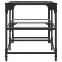 Mesa de centro superficie de vidrio acero 78,5x40x45 cm