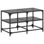 Mesa de centro superficie de vidrio acero negra 78,5x40x45 cm