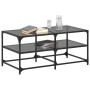 Mesa de centro superficie de vidrio acero negra 98,5x50x45 cm