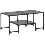 Mesa de centro superficie de vidrio acero negra 98,5x50x45 cm