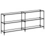 Mesa consola superficie vidrio transparente acero 194,5x30x81cm en Mesas consola | Comprar online en Foro24
