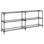 Mesa consola superficie vidrio transparente acero 194,5x30x81cm en Mesas consola | Comprar online en Foro24