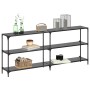 Mesa consola con superficie de vidrio negro acero 194,5x30x81cm en Mesas consola | Comprar online en Foro24