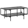 Mesa de centro superficie de vidrio acero negra 98,5x50x45 cm en Mesas de centro | Comprar online en Foro24