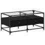 Mesa de centro superficie de vidrio acero negro 98,5x50x45 cm