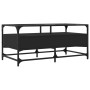 Mesa de centro superficie de vidrio acero negro 98,5x50x45 cm