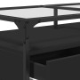 Mesa de centro superficie de vidrio acero negro 98,5x50x45 cm