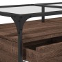 Mesa de centro con puertas de vidrio marrón roble 68,5x50x50 cm en Mesas de centro | Comprar online en Foro24
