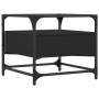 Mesa de centro superficie de vidrio acero negro 50x50x45 cm
