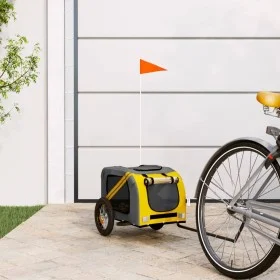 Pet Bicycle Trailer Iron Oxford Cloth Yellow Gray by vidaXL, pet strollers - Ref: Foro24-93868, Price: 97,85 €, Discount: %