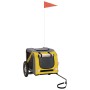 Haustier-Fahrradanhänger, Eisen-Oxford-Stoff, gelb-grau von vidaXL, Kinderwagen für Haustiere - Ref: Foro24-93868, Preis: 94,...
