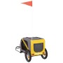 Haustier-Fahrradanhänger, Eisen-Oxford-Stoff, gelb-grau von vidaXL, Kinderwagen für Haustiere - Ref: Foro24-93868, Preis: 94,...