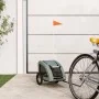 Fahrradanhänger für Hunde aus Eisen und grauem Oxford-Stoff von vidaXL, Kinderwagen für Haustiere - Ref: Foro24-93951, Preis:...