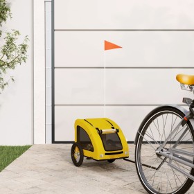 Pet Bicycle Trailer Iron Oxford Cloth Yellow by vidaXL, pet strollers - Ref: Foro24-93952, Price: 94,00 €, Discount: %