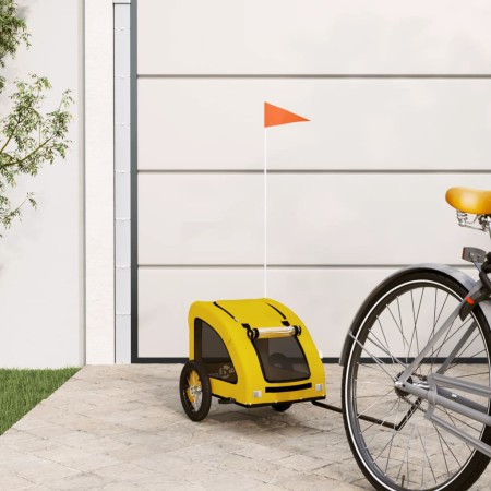 Haustier-Fahrradanhänger, Eisen-Oxford-Stoff, Gelb von vidaXL, Kinderwagen für Haustiere - Ref: Foro24-93952, Preis: 94,00 €,...