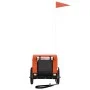 Haustier-Fahrradanhänger, Eisen-Oxford-Gewebe, Orange und Schwarz von vidaXL, Kinderwagen für Haustiere - Ref: Foro24-93991, ...
