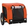 Remolque de bicicleta mascotas hierro tela Oxford naranja negro de vidaXL, Cochecitos para mascotas - Ref: Foro24-93991, Prec...